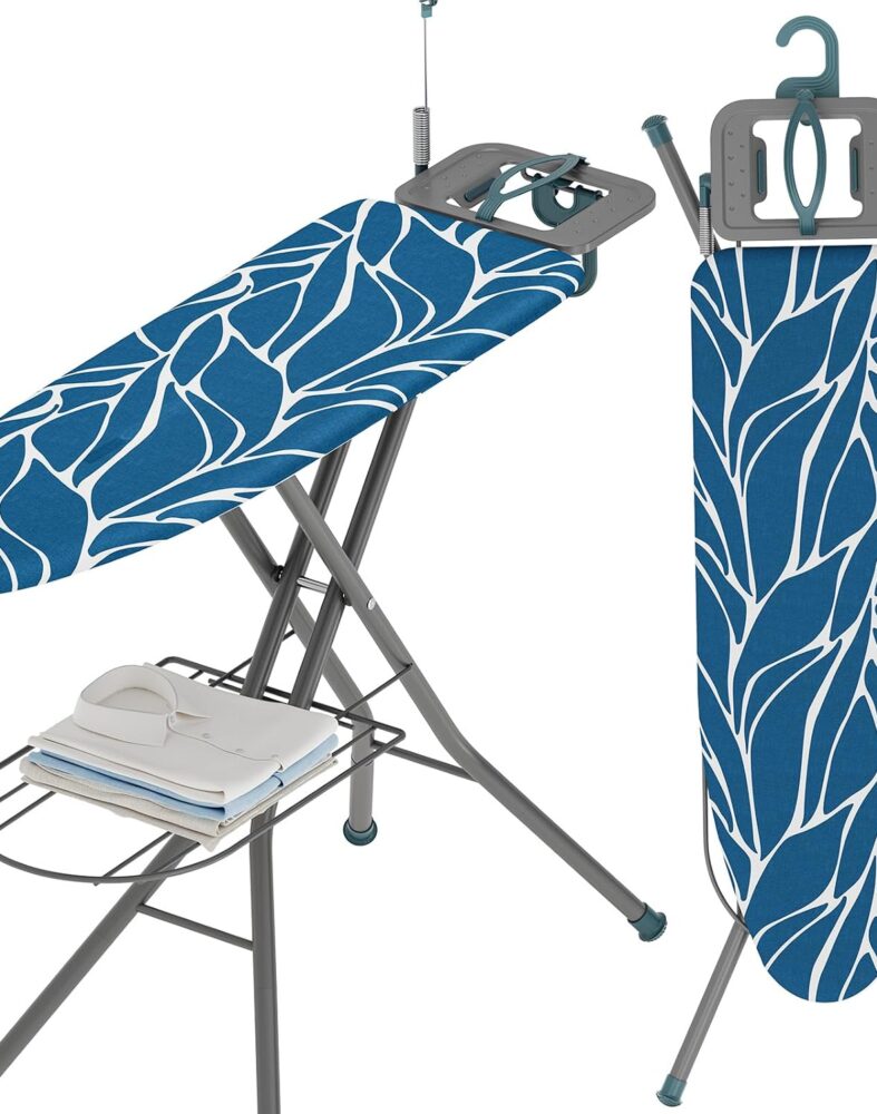 APEXCHASER Ironing Board Full Size with Iron Rest & Garment Rack 43X13 in