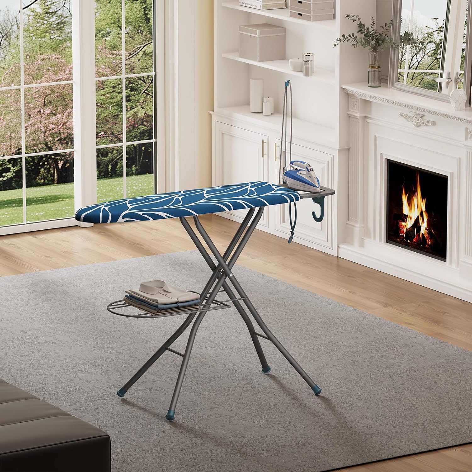 APEXCHASER Ironing Board Full Size with Iron Rest & Garment Rack 43X13 in - Image 9