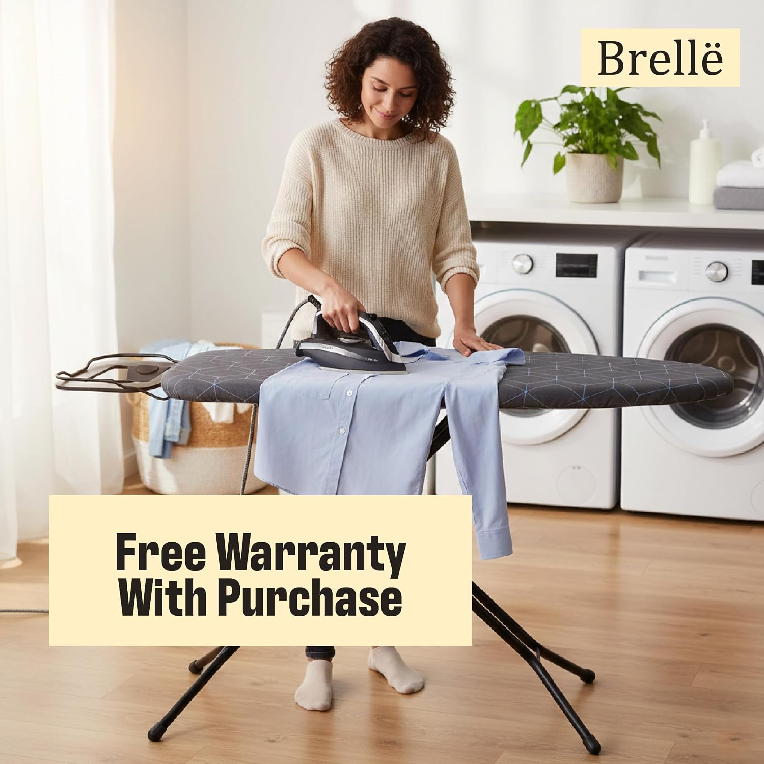 Ironing Board with Iron Rest – Full Size Foldable Board – Adjustable Height Steel Mesh Surface – Gray Padded Cotton Cover - Image 9