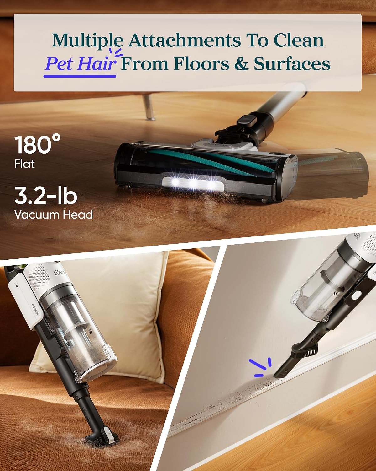 Levoit Cordless Vacuum Cleaner, Anti-Tangle for Pet Hair, Up to 50 Minutes - Image 4