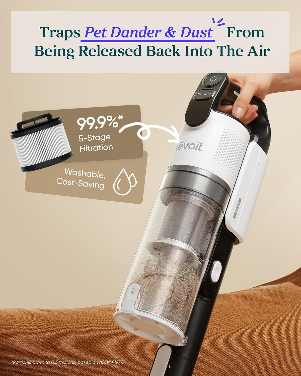 Levoit Cordless Vacuum Cleaner, Anti-Tangle for Pet Hair, Up to 50 Minutes - Image 5