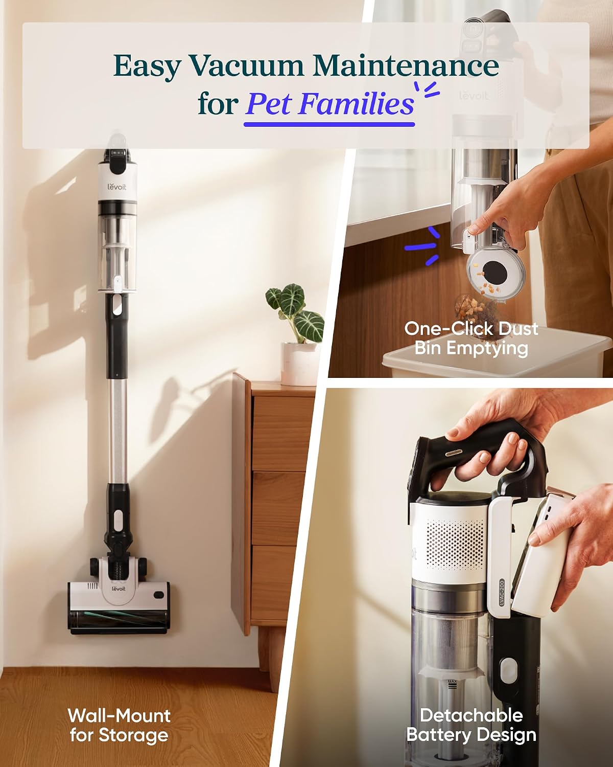 Levoit Cordless Vacuum Cleaner, Anti-Tangle for Pet Hair, Up to 50 Minutes - Image 6